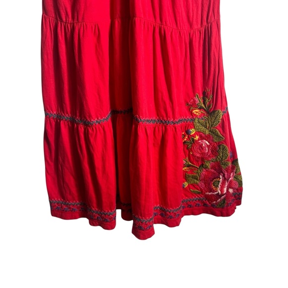 Johnny Was Red Embroidered Mini Dress - Picture 6 of 7